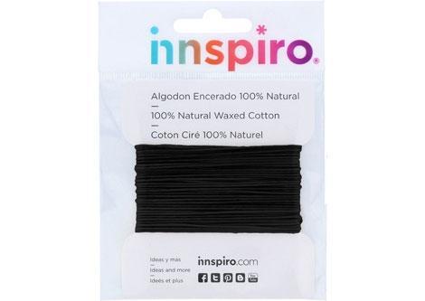 Cordón algodón encerado fino negro 0.5mm. 5m